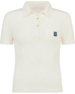 Conner Ives Sheer Knit Polo - White