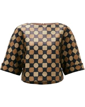 Amir Taghi Courtney Raffia Jacquard T-Shirt - Multicolour