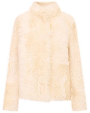 LoveShackFancy Nabelle Shearling Jacket - Natural