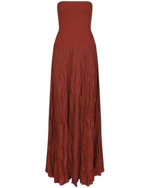 Johanna Ortiz Light And Sound Crinkled Linen-Cotton Maxi Skirt - Red