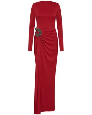 Rachel Gilbert Aspen Embellished Jersey Gown - Red