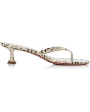 AMINA MUADDI Juliette Snake-Effect Leather Sandals - Multicolour