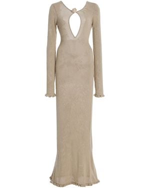 Mirror Palais Open-Knit Cotton Maxi Dress - Natural