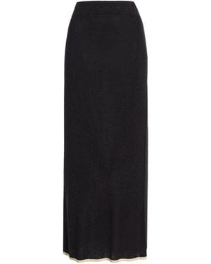 Third Form Bound Linen-Blend Knit Midi Skirt - Black