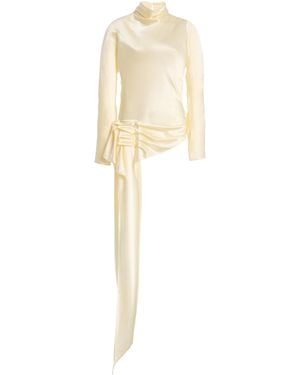 Kallmeyer Ornella Draped Silk Top - White