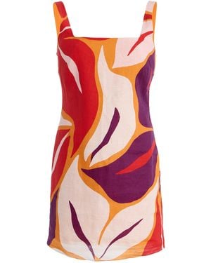 Cala De La Cruz Seila Linen Dress - Red