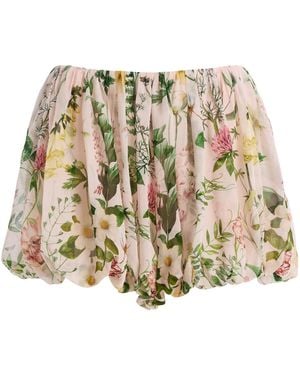 Cara Cara Bloom Floral Silk-Chiffon Shorts - Natural