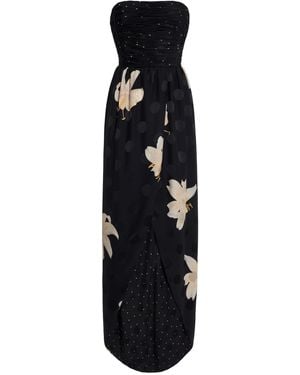 Valentino Garavani Apres L'Hiver Silk Maxi Dress - Black