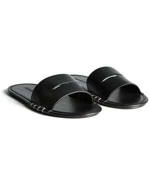 JW Anderson Loafer Leather Slides - Black
