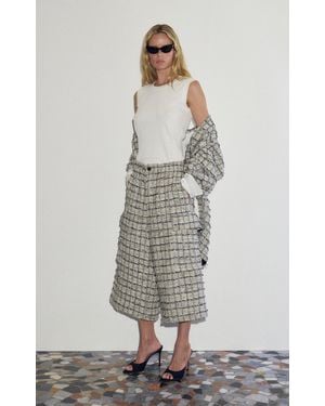 DARKPARK Naty Cotton-Blend Tweed Culotte Pants - Gray