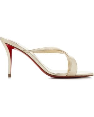 Christian Louboutin Mulazee Cross 80Mm Leather Sandals - Metallic