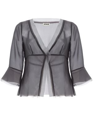 STAUD Jenny Silk Top - Gray