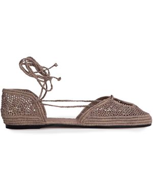 Odissi Lima Rafia Ballet Flats - Brown