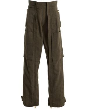 DARKPARK Adriana Wool-Blend Cargo Straight-Leg Trousers - Green