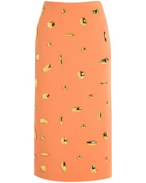 Alexis Palmila Embellished Crepe Midi Skirt - Orange
