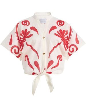 Cala De La Cruz Leroy Linen Top - Red