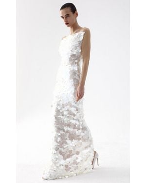 The New Arrivals Ilkyaz Ozel Fuji Sequined Maxi Dress - White