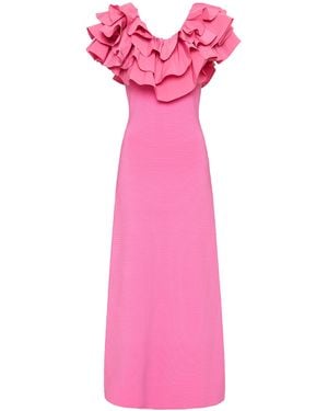 Aje. Transcendent Ruffle Midi Dress - Pink