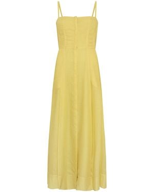 Gabriela Hearst Magritte Herringbone Cashmere-silk Maxi Dress - Yellow