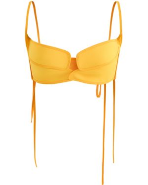 Maticevski Maya Tie-Detailed Silk Crepe De Chine Bra Top - Yellow