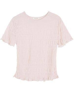 By Malene Birger Ella Smocked Knit Top - Pink