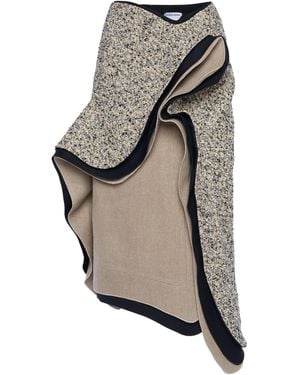 Bottega Veneta Layered Cotton-blend Midi Skirt - White