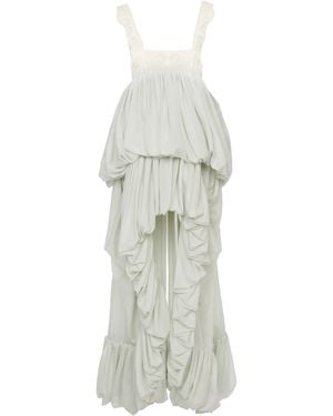 Chloé Lace-Trimmed Organic Silk Habotai Bubble Gown - White