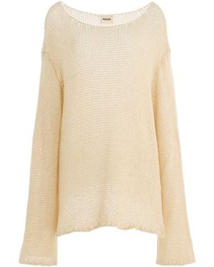 KHAITE Davet Silk-blend Knit Top - Natural