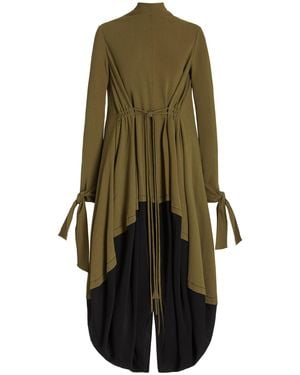 Proenza Schouler Cinched Waist Crepe Maxi Dress - Green