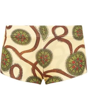 Siedres Afra Printed Mini Shorts - Metallic