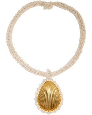 RENATA.Q Linne Crocheted Seashell Necklace - Metallic