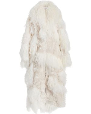 Michael Kors Camo Shearling Coat - White
