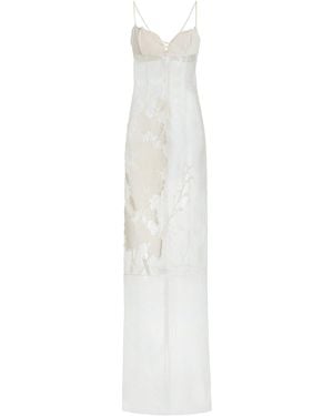 Ludovic de Saint Sernin Exclusive Isabella Appliquéd Organdy Bustier Maxi Dress - White