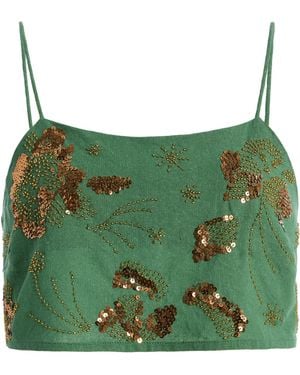 All That Remains Exclusive Sequined Cotton Top - Green