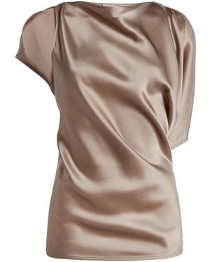 Victoria Beckham Kyra Asymmetrical Draped Top - Black