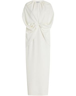 BERNADETTE Gislene Cape-detailed Crepe Maxi Dress - White