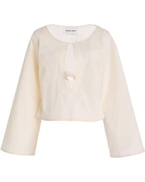 Marlies Grace Exclusive Ocean Cotton Top - Natural