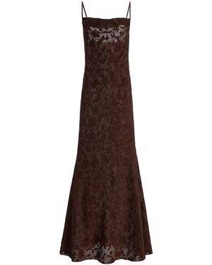 Anna October Veronica Jacquard Maxi Slip Dress - Brown