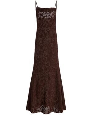 Anna October Veronica Jacquard Maxi Slip Dress - Brown