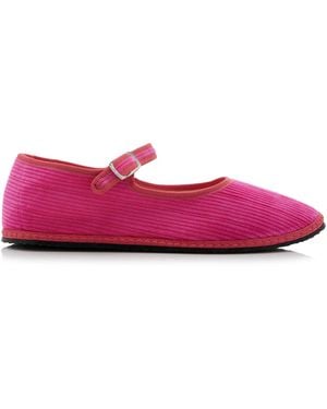 Vibi Venezia Velvet Corduroy Mary Jane Flats - Pink