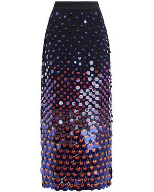 Christopher John Rogers Embellished Silk Midi Skirt - Blue