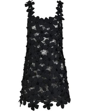 Francesca Miranda Exclusive Jardin Handmade Silk Mini Dress - Black