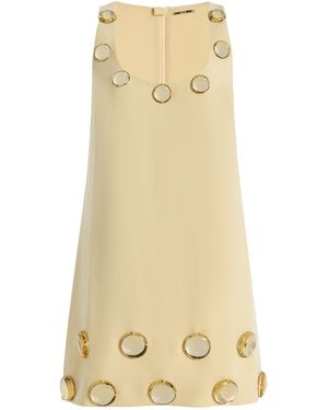 Alexis Aravine Jewelled Crepe Mini Dress - Natural