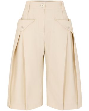 Rabanne Cotton-Blend Culottes - Natural