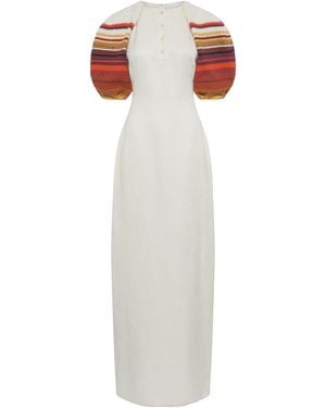 Gabriela Hearst Nomo Linen Maxi Dress - White