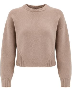 Alaïa Cinched Cashmere Knit Sweater - Natural