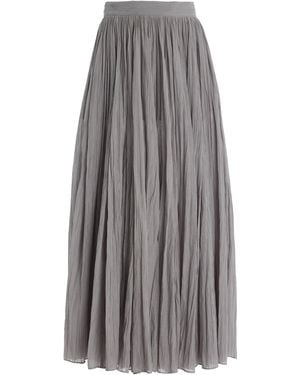 TOTEME Crinkled Plissé Cotton-Blend Maxi Skirt - Gray