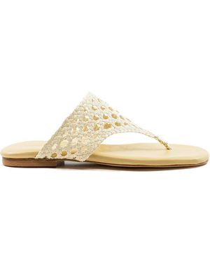 Andrea Gomez Brenda Raffia Sandals - Metallic