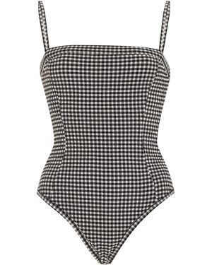 Posse Nora Gingham One-piece Swimsuit - Grey