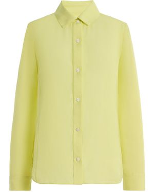 RENGGLI Silk Georgette Button Up - Yellow
